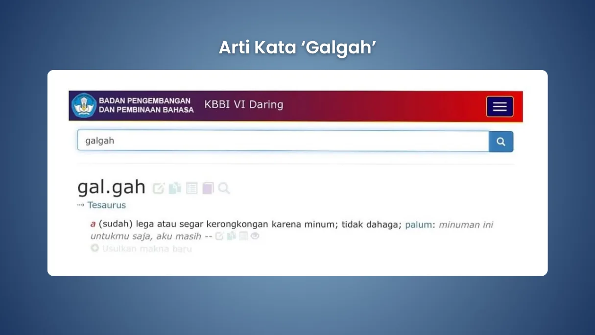 arti kata galgah dalam kbbi