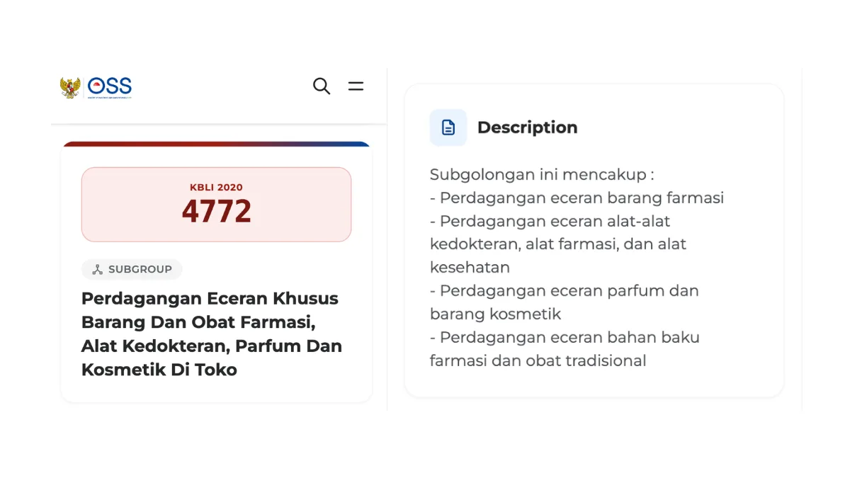 KBLI Usaha Apotek