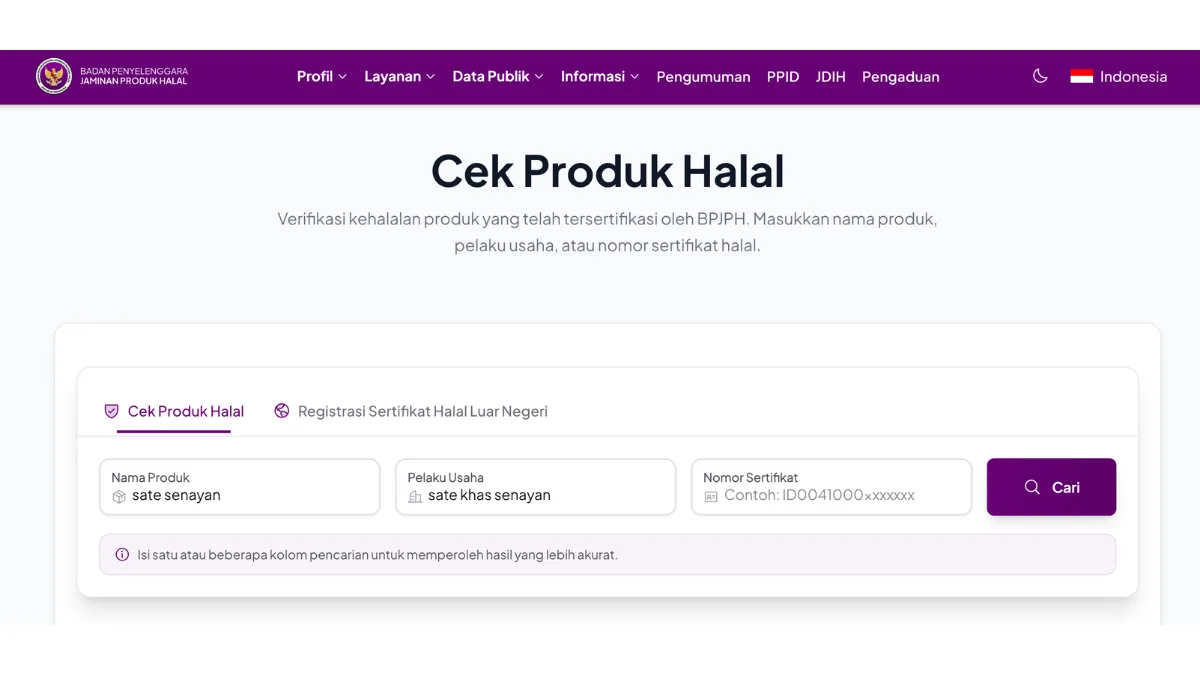 Apakah Sate Khas Senayan Sudah Bersertifikat Halal